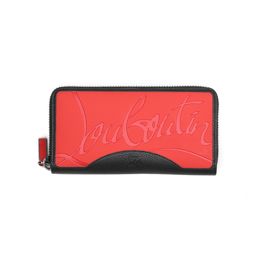 Christian Louboutin Panettone Round Zipper Long Wallet Black Red